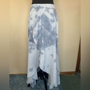Lulu's Blue Tie-Dye High Low Skirt NWT